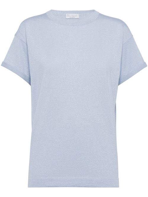 Sky blue cashmere t-shirt Brunello Cucinelli | M41810000C9599